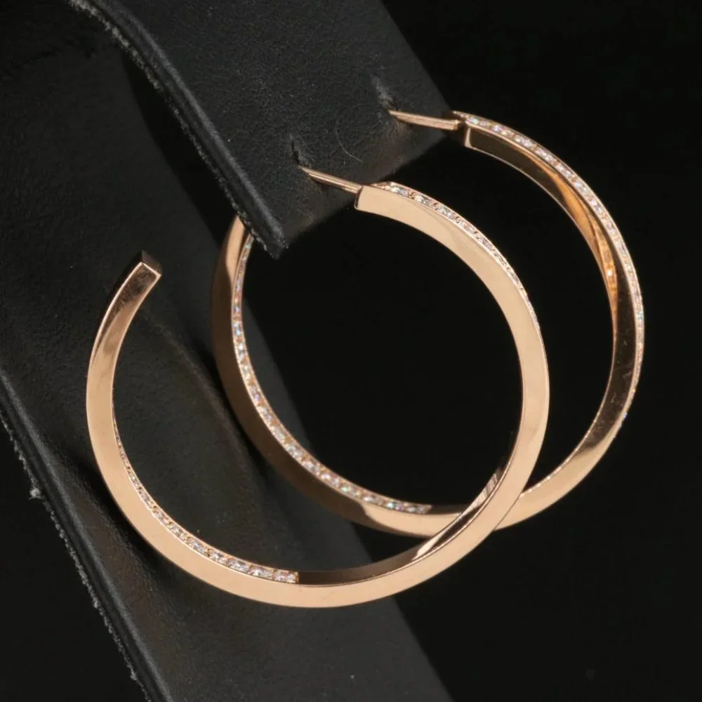 Cartier 18K 2.25 CTW Diamond Inside-Out Hoop Earrings